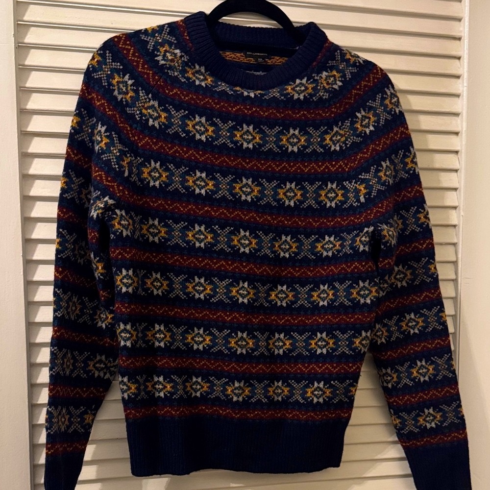 J. Crew Women's Navy Fair Isle Sweater